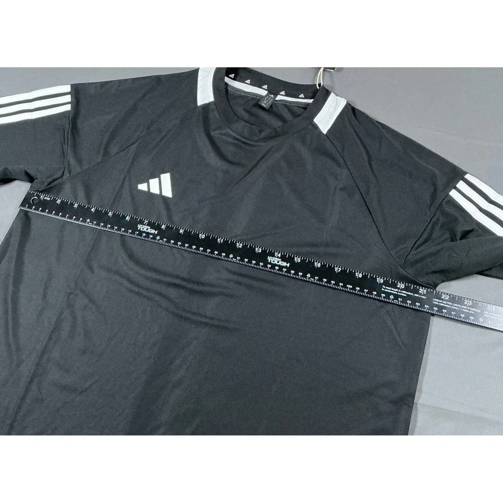 Adidas Mens Sereno 3S T-Shirt Black White AEROREADY Training Top IR7823 Size M